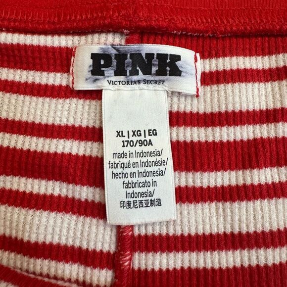 Victoria's Secret PINK Thermal Boxer Brief Shorts in Red/White Stripes Size XL - Picture 4 of 7